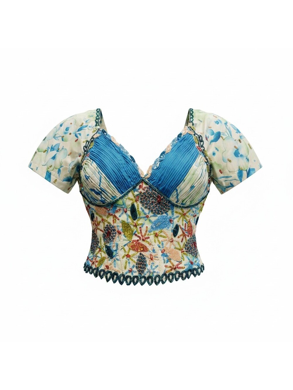 VINTAGE EMBELLISHED MERMAIDCORE CORSET TOP